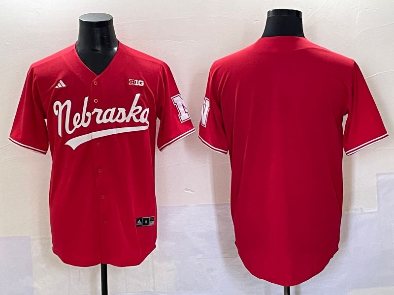 Men Nebraska Cornhuskers Blank Red 2025 Joint Name NCAA Jersey style 1